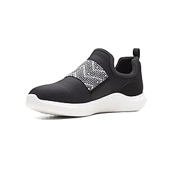 Clarks Women's Nova Way Black Combi Text Slip On