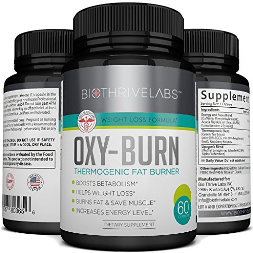 OXYBURN Thermogenic Supplement Pills 60 Capsules of Extreme Fat Burner Best Metabolism