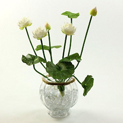 Grade Fabric Simulation DIY Lotus Flower Set Lot Of 5 (5 Flowers For One Set) White