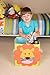 Smiling Lion Collapsible Toy Storage Organizer by Clever Creations | Sturdy Toy Box Folding Storage Ottoman for Kids Bedroom | Perfect Size Toy Chest for Organizing Books, Toys, Clothes, Shoes