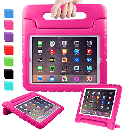AVAWO Kids Case for 9.7" iPad 2 3 4 (Old Model) - Light Weight Shock Proof Convertible Handle Stand Kids Friendly for iPad 2, iPad 3rd Generation, iPad 4th Generation Tablet - Magenta/Rose