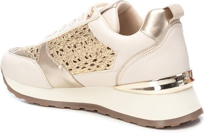 - Ténis femininos bege - calçado confortável e versátil - Moda casual - Modelo 14377701 (Tamanho: 38)