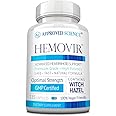 Approved Science Hemovir - Hemorrhoid Support Supplement - 135 Capsules - Stops Itching and Optimizes Blood Flow, Restores Damaged Skin Tissue - Vegan, Non GMO, Made in The USA