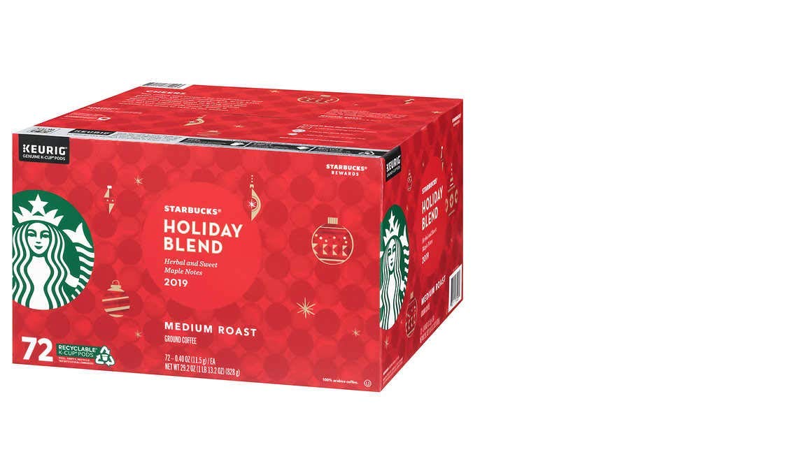 Starbucks Coffee Holiday Blend KCup Pods, 72 Count The Sqoop