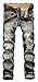 Jouica Men's Ripped Slim Fit Tapered Leg Jeans Grey-US 36
