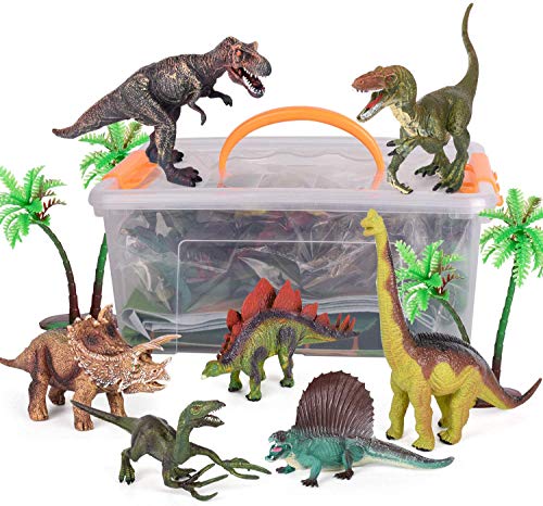 AINOLWAY Dinosaurier-Spielzeug Dinosaurierfiguren mit Aktivitätsspielmatte Lernspielset für Dinosaurier, um EIN Dino… – Bild 2