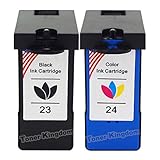 Toner Kingdom® Remanufactured Ink Cartridge Replacements for Lexmark 23 24 (1Pack Black, 1 Pack Color) Compatible with Lexmark X3430, X3530, X3550, X4530, X4550, X4500, Z1410, Z1420