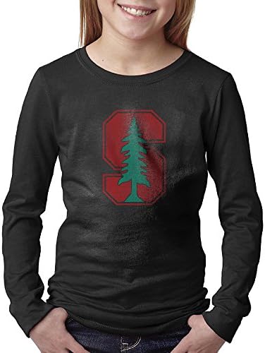 Stanford University Logo Tee Shirts Long Sleeve X-Large Black For Youth