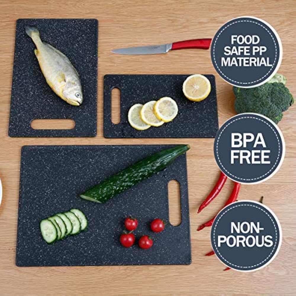 Cutting Boards Board Set For Kitchen, 3 Piece, Dishwasher Safe, Food
