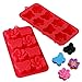 Webake Flower Candy Mold Butterfly Chocolate Molds Silicone Butterfly Ice Cube Tray for Jelly, Jello, Keto Fat bombs, Hard Candy, Soap, Resin, Flower and Butterfly Pack of 2