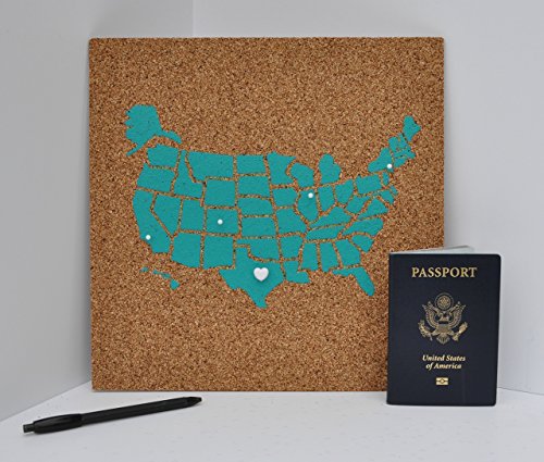 Push Pin Cork Travel Map of the United States / Wanderlust Travel Gift / USA Bulletin Board / US Corkboard - Thumbnail 5