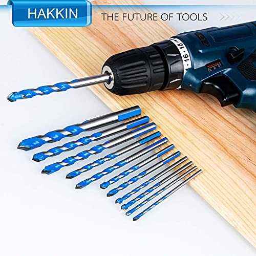 Hakkin 12 Pcs Masonry Drill Bits Set, 3mm 12mm Concrete Drill Bits