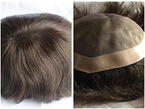 Human Hair Toupee 7x9 Inches Mono Base Men Hair Piece (color 3)