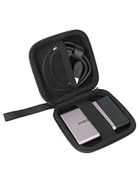 Khanka Protective Carrying Almacenamiento Travel Case Cover Bag duro con cierre para Samsung T1 T3 Portable 500 GB USB 3.0 SSD externo, color negro