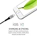 Zdatt 6.6 Feet/2M Nylon Braided Lightning Cable Apple MFi Certified iPhone Charging Cable USB Charger Cord with Aluminum Connector for iPhone 7/6S/5S, iPad Air/Mini/Pro, iPod-Black