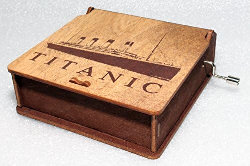 My Heart Will Go On - Ship Music Box - Engraved Wooden Box - Hand Crank Movement
