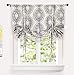 DriftAway Tie Up Curtains for Small Windows Adrianne Tie Up Curtain Damask Floral Pattern Thermal Insulated Room Darkening Adjustable Balloon Curtain Shade Rod Pocket Single 45 x 63 Inch Beige Gray