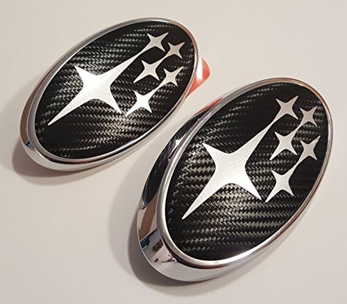 2008-2014 Hatchback Wagon Carbon Fiber Emblem Decals Compatible with Subaru WRX STI Hatchback Wagon (Silver)