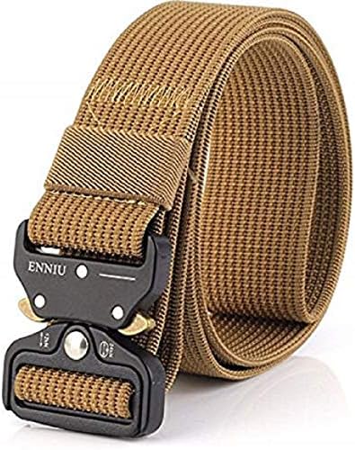 Yeapv Nylon Tactical Web Belt, W/1.5”-2” Military Army Style Combat Riggers Webbing Belt Adjustable Heavy Duty with Quick-Release Metal Buckle for Men Women
