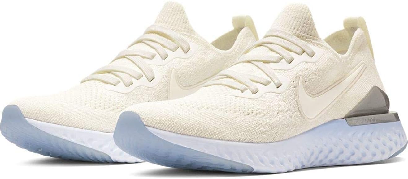 nike epic react flyknit silver running shoes