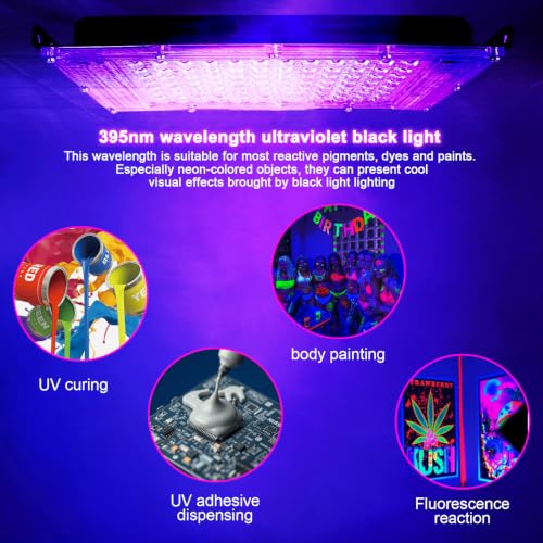 CREATESTAR LED Luce Nera 50W, Faro UV LED IP65 Impermeabile Faretto con 1,5m Spina, Lampada per Discoteca Festa Glow Acquario Bar Poster Fluorescente Halloween (1)