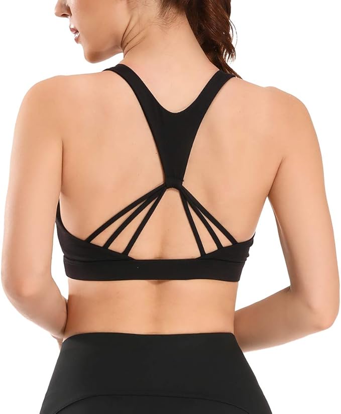 WOWENY Strappy Sport BH für Frauen Yoga BH High Impact Unterstützung