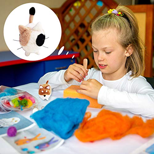 Needle Felting Beginner Kit 16 Pieces Doll Making Manual Wool Needle Felting Starter with