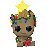 Funko POP! Marvel Holiday Groot with Lights (Glow in The Dark), Exclusive, Multicolor, 3.75 inches