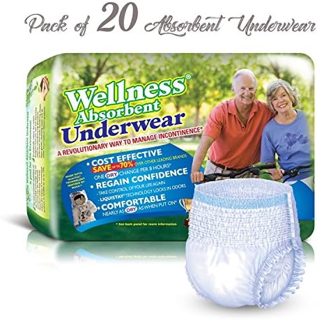 Wellness Briefs Superio Series Highly Absorbent Premium Adult Diapers (w/ Side tabs) with NASA inspired Multi Layer Technology - Medium size - Pack of 18 (XL)