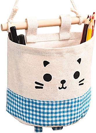 KDSANSO Cute Cat Hanging Wall Storage Pockets Crib Organizer Wall File Holder Back Door Hanger Pouch Bag