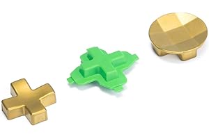 TOMSIN Replacement Magnetic Metal D-Pads for Xbox One Controller, Directional Pad Replacement Kits for Xbox One Elite / S Controllers / Elite Controllers Series 2 (Faceted and Standard) (Golden)