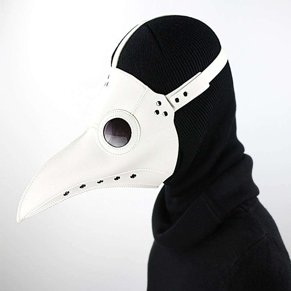 Ulalaza Plague Doctor Mask Latex Long Nose Bird Beak Steampunk Halloween Cosplay Party Props Costume