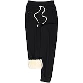 Gihuo Women's Sherpa Lined Sweatpants Winter Casual Jogger Sweat Pants Warm Athletic Thermal Fleece Lining Lounge Pants