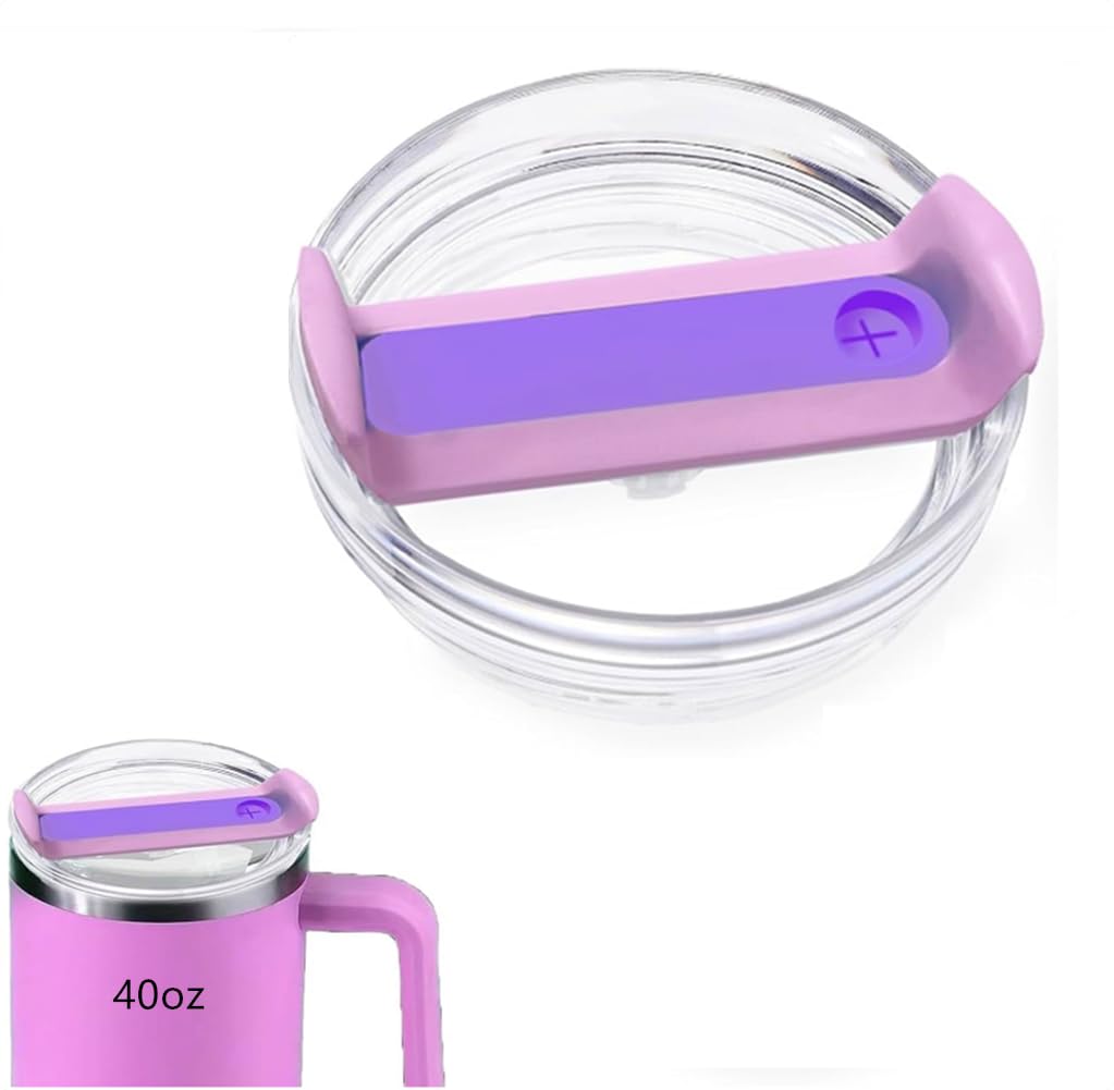 Photo 1 of 40 oz tumbler lid replacement Fit for Stanley Cup,Clear Replacement Lids, stanley cup lid replacement 40 oz, Stanley Cup Accessories,1 PCS(Purple)