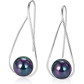Pearl Earrings 925 Sterling Silver Drop Dangle Pearl Earrings Handmade Pearl Jewelry for Women Teen Girls Birthday Anniversary