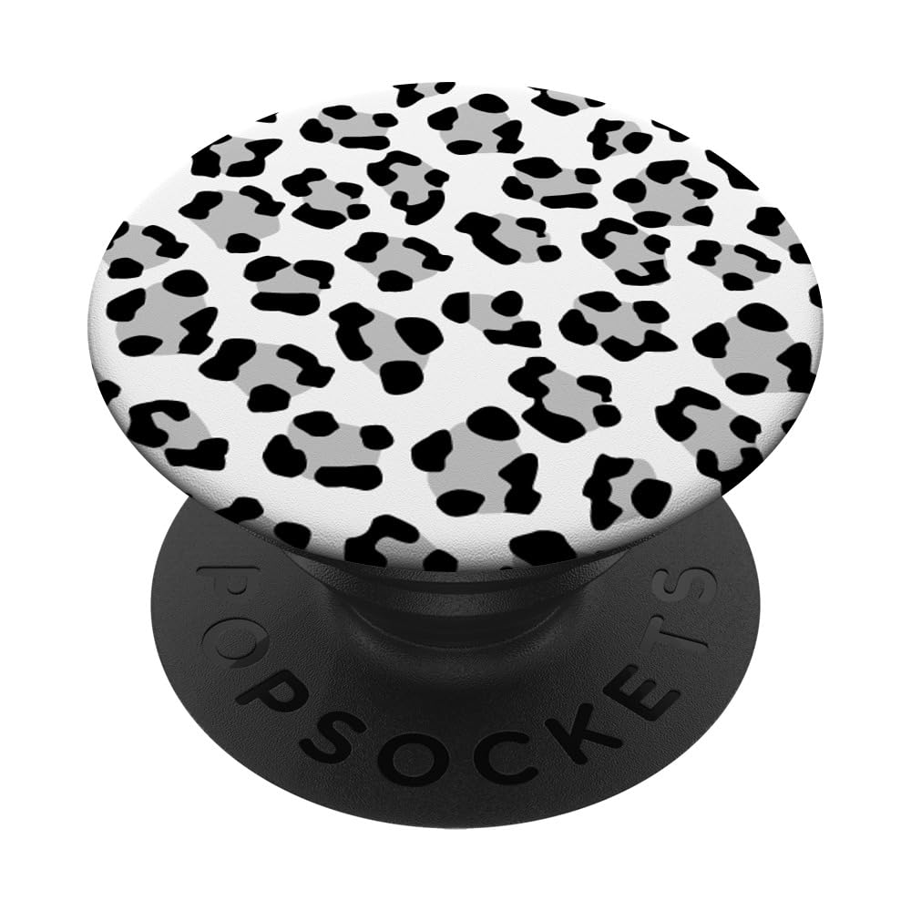 Black and White Leopard print for women girls cute cheetah PopSockets Swappable PopGrip
