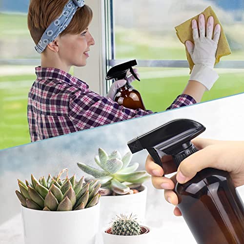 Bontip Glass Spray Bottle 16 oz for Cleaning, Plants (2 Pack, Amber) photo 11