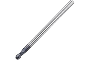 uxcell Ball Nose End Mill 2mm Tip Radius Solid Carbide AlTiSin Coated CNC Router Bits 2 Flute Spiral Milling Cutter HRC45 wit