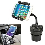 Car Cup Mount iKross Universal Smartphone Car Cup Holder Mount with 3 Sockets and 2 USB Charging Port 2.1A - Black For Apple iPhone 7 iPhone 7 Plus, Samsung Galaxy S8 and More