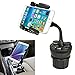 Car Cup Mount iKross Universal Smartphone Cup Holder Cradle with 3 Lighter Sockets and 2 USB Charging Port 4.2A 21W For Apple iPhone 7 iPhone 7 Plus, Samsung Galaxy S8 S8+, Note, LG, Google