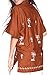 La Leela Women Hawaiian Shirt Embroidered Blouses Casual Workwear Boyfriend Dress Top