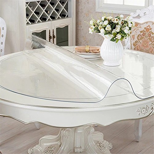 OstepDecor 1.5mm Thick Clear 42 Inches Round Table Cover, Round Table Protector, Round Table Pad