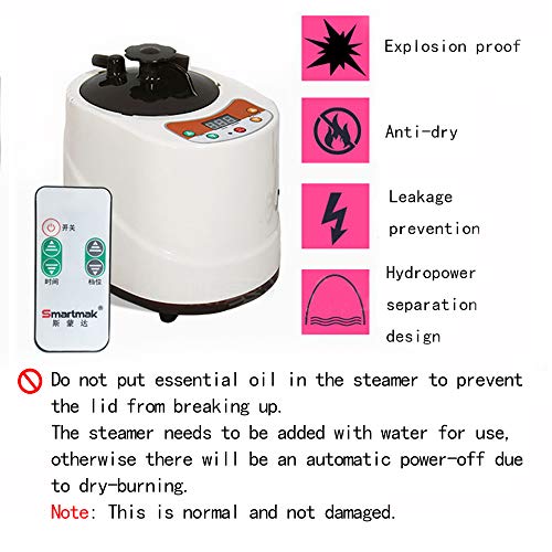Smartmak Portable Steam Sauna, Personal at Home Remote Control 2L Steamer for Detox & Weight Loss Lightweight Double Person Spa Tent Indoor US Plug-Yellow - Thumbnail 4