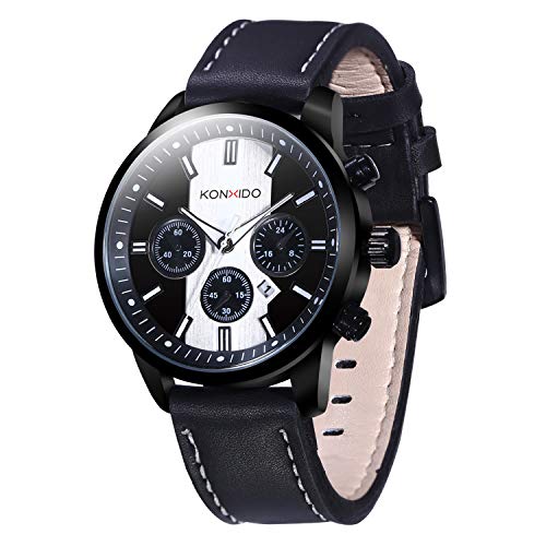 Men's Analog Sports Digital Watches Military Multi-functional Black Waterproof Wrist Watches with 3 Watch Decorations Blue