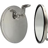 8 Inch Round Convex Mirror Blind Spot Stainless Steel For Truck bus Atv RV Utv "L" Adjustable Bracket 1 Pcs
