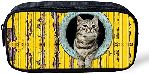 Ledback Cute Cat Pencil Bag for Teen Girls Customized Animal Pencil Box Children Pen Storage Bag School Office Women Cosmetic Makeup Bag Portable Kids Gifts