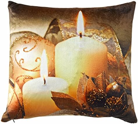 Decorative LED Throw Pillow Cushion Cover 40x40cm(16x16 inch) 5 different themes (Candles)