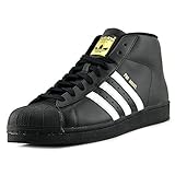 Adidas Pro Model Youth Round Toe Leather Black Sneakers