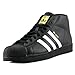 Adidas Pro Model Youth Round Toe Leather Black Sneakers