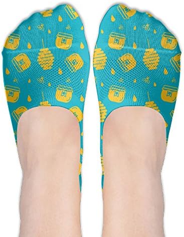 NEW Colored Honey Po Womens No Show Socks Thin Low Cut Casual Socks Non Slip